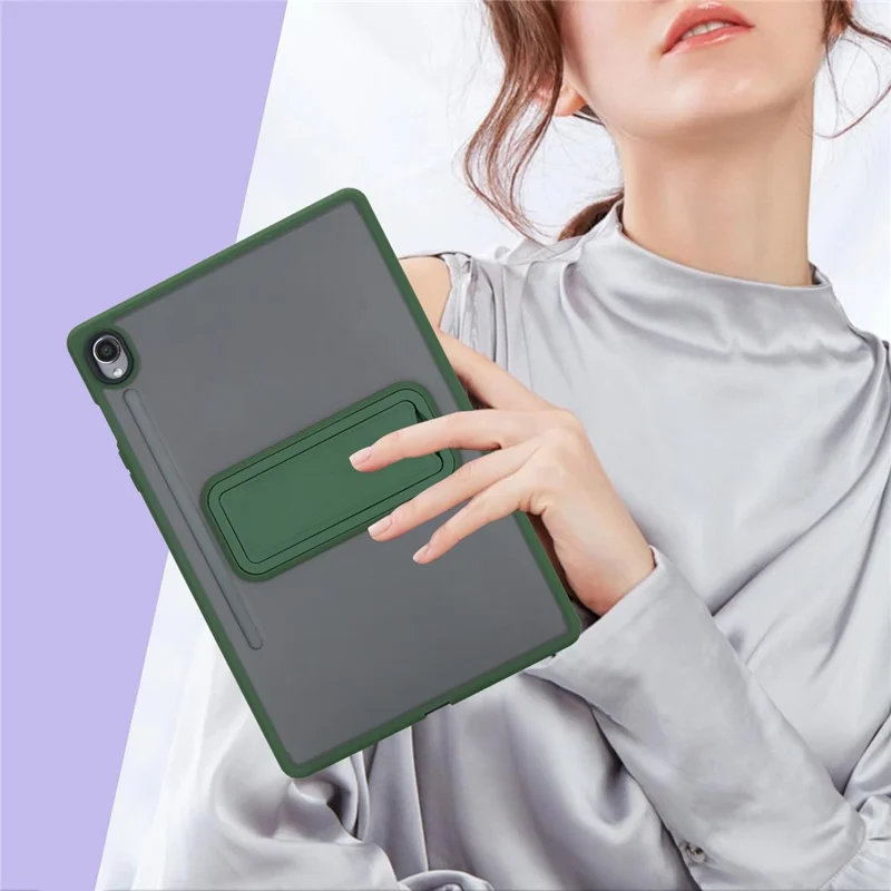 For Samsung Galaxy S10 FE / S9 FE / S9 Case with Kickstand TPU + PC Skin-Touch Tablet Cover - Green