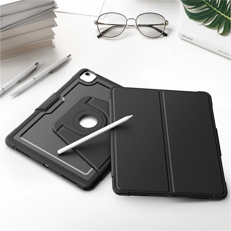 Tablet Case for iPad Air 13 (2025) / (2024) / Pro 12.9 (2022) / (2021) / (2020) / (2018) Detachable PC + TPU + PU Leather Flip Cover - Black