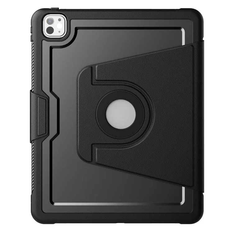 Tablet Case for iPad Pro 13 (2024) Detachable PC + TPU + PU Leather Flip Cover - Black