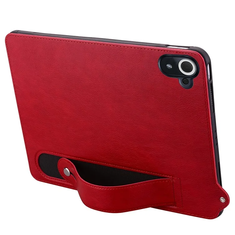 For Xiaomi Redmi Pad 8.8 2025 Case Hand Strap Kickstand Leather Tablet Cover - Red