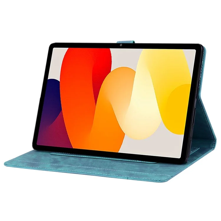For 	Xiaomi Redmi Pad 8.8 2025 Case Card Slots Leather Tablet Stand Folio Cover Flower Cat - Green