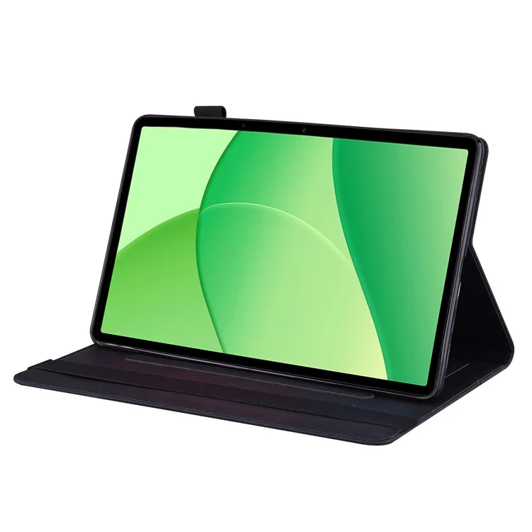For Oppo Pad SE Case PU Leather Protective Folio Tablet Cover with Card Holder - Black