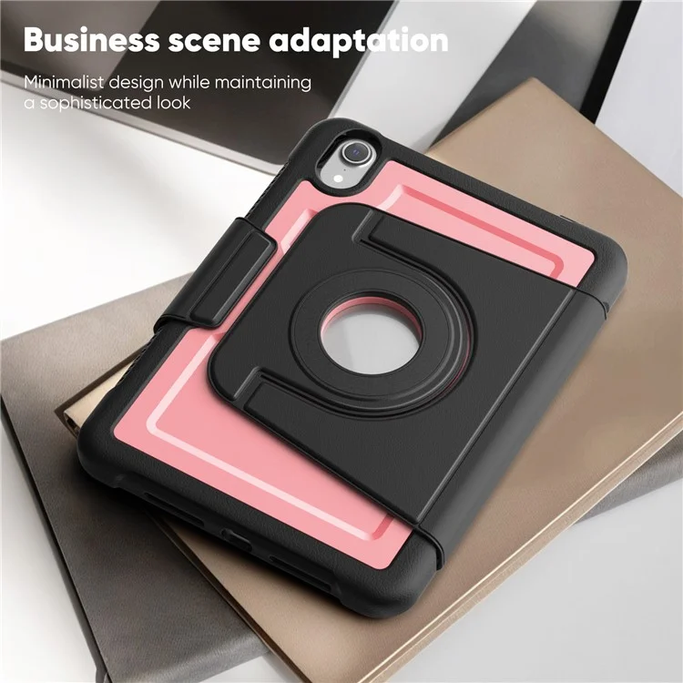 For iPad mini (2024)  /  (2021) Tablet Case Detachable PC + TPU + PU Leather Flip Cover - Pink