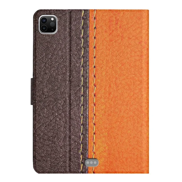 Para iPad Pro 11 (2018) / (2020) / (2021) / (2022) / iPad Air (2022) / (2020) Bi-color Splicing Stand Card Holder Leather Tablet Case Auto Wake / Sleep Cover - Orange