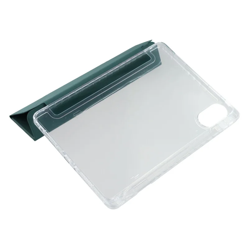 Capa para Xiaomi Redmi Pad 2 em Couro PU, Suporte Origami, Tampa Transparente para Tablet - Verde Escuro