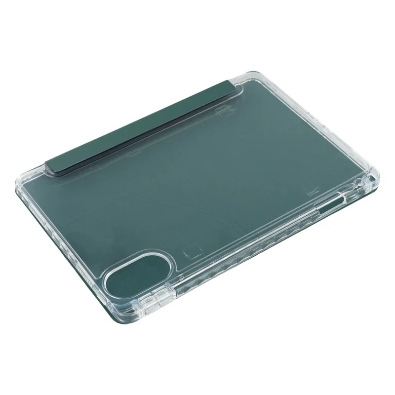 Capa para Xiaomi Redmi Pad 2 em Couro PU, Suporte Origami, Tampa Transparente para Tablet - Verde Escuro