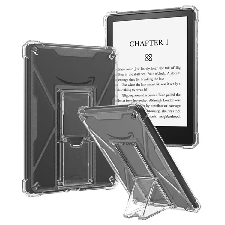 Cover Trasparente con Supporto Antiurto per Amazon Kindle Paperwhite 3 (2015) / 2 (2015) / 1 (2015) in TPU + PC con Alloggiamento per Penna