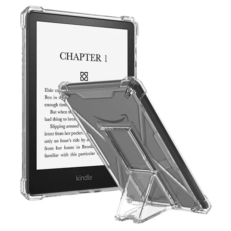 Cover Trasparente con Supporto Antiurto per Amazon Kindle Paperwhite 3 (2015) / 2 (2015) / 1 (2015) in TPU + PC con Alloggiamento per Penna