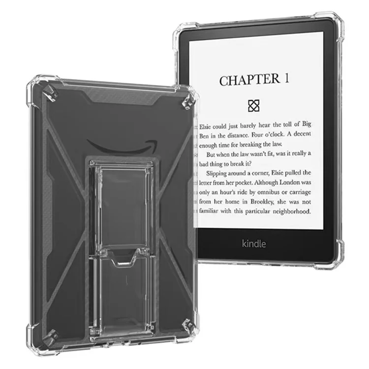 Cover Trasparente con Supporto Antiurto per Amazon Kindle Paperwhite 3 (2015) / 2 (2015) / 1 (2015) in TPU + PC con Alloggiamento per Penna