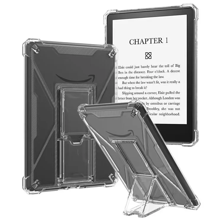 Capa para Amazon Kindle Paperwhite 5 (2021) Transparente com Suporte, Antichoque, TPU + PC, com Compartimento para Caneta