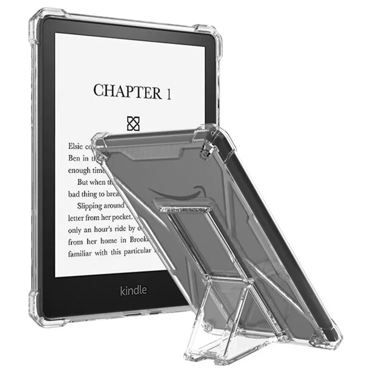 Capa para Amazon Kindle Paperwhite 5 (2021) Transparente com Suporte, Antichoque, TPU + PC, com Compartimento para Caneta