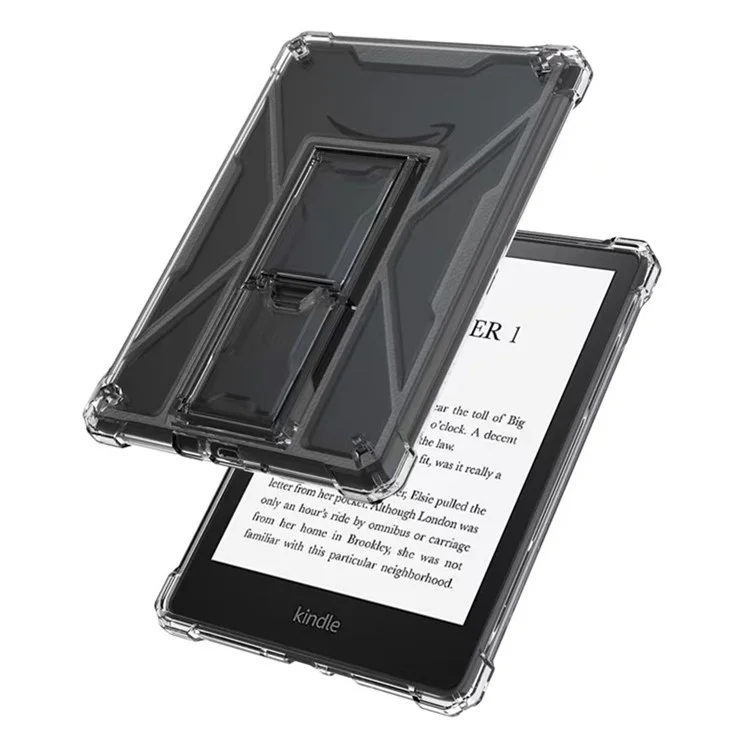 Capa para Amazon Kindle Paperwhite 5 (2021) Transparente com Suporte, Antichoque, TPU + PC, com Compartimento para Caneta