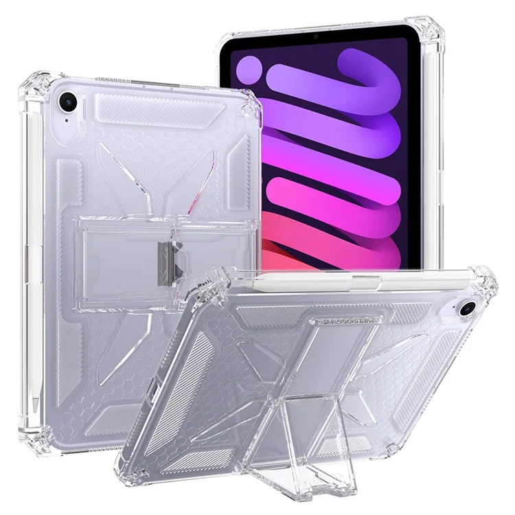 Funda transparente para iPad Air 11 (2025) / (2024) / Air (2022) / (2020) / Pro 11 pulgadas (2018) con soporte, a prueba de golpes, TPU + PC, con ranura para bolígrafo
