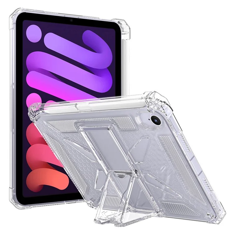 Funda transparente para iPad Air 11 (2025) / (2024) / Air (2022) / (2020) / Pro 11 pulgadas (2018) con soporte, a prueba de golpes, TPU + PC, con ranura para bolígrafo