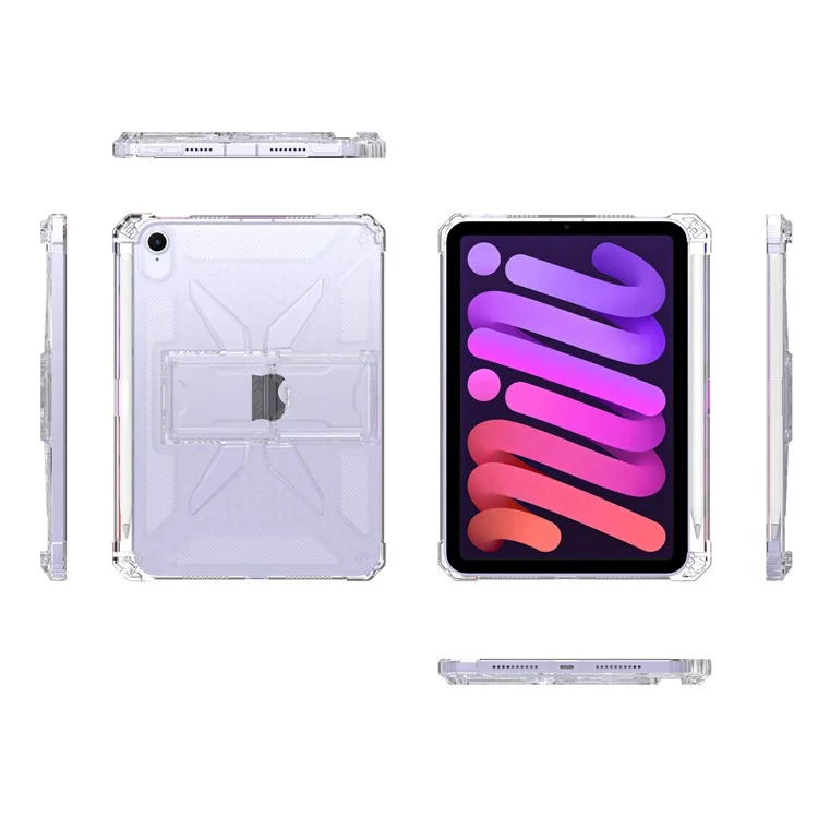 Funda transparente para iPad Air 11 (2025) / (2024) / Air (2022) / (2020) / Pro 11 pulgadas (2018) con soporte, a prueba de golpes, TPU + PC, con ranura para bolígrafo