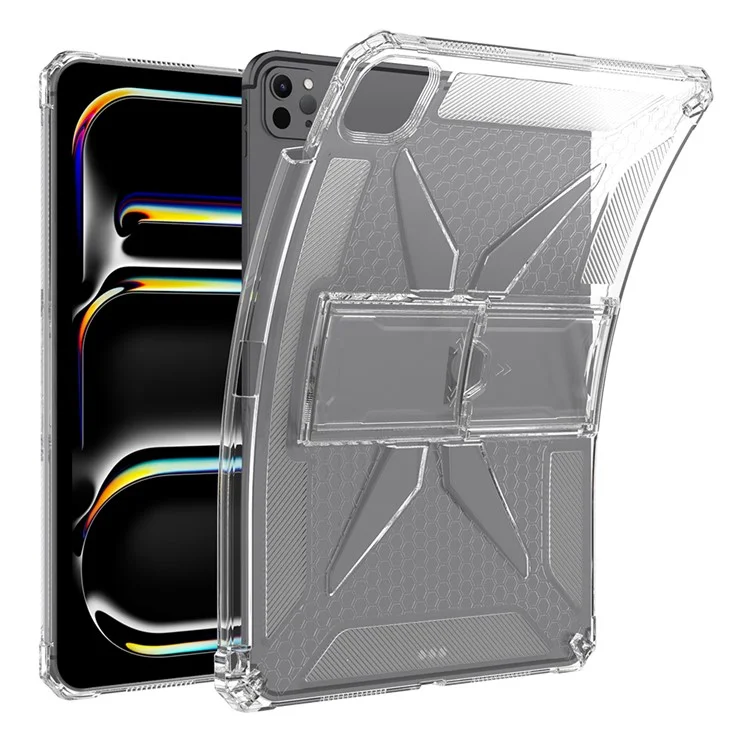 Clear Case For iPad Pro 11 (2022)  /  (2021)  /  (2020) Kickstand Shockproof TPU + PC Tablet Cover with Pen Slot