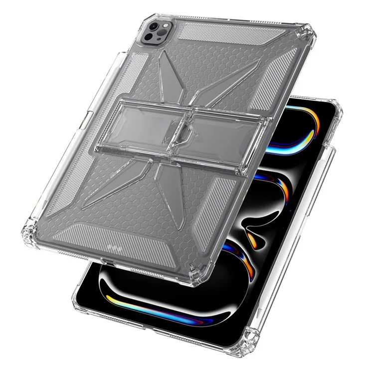 Clear Case For iPad Pro 11 (2022)  /  (2021)  /  (2020) Kickstand Shockproof TPU + PC Tablet Cover with Pen Slot