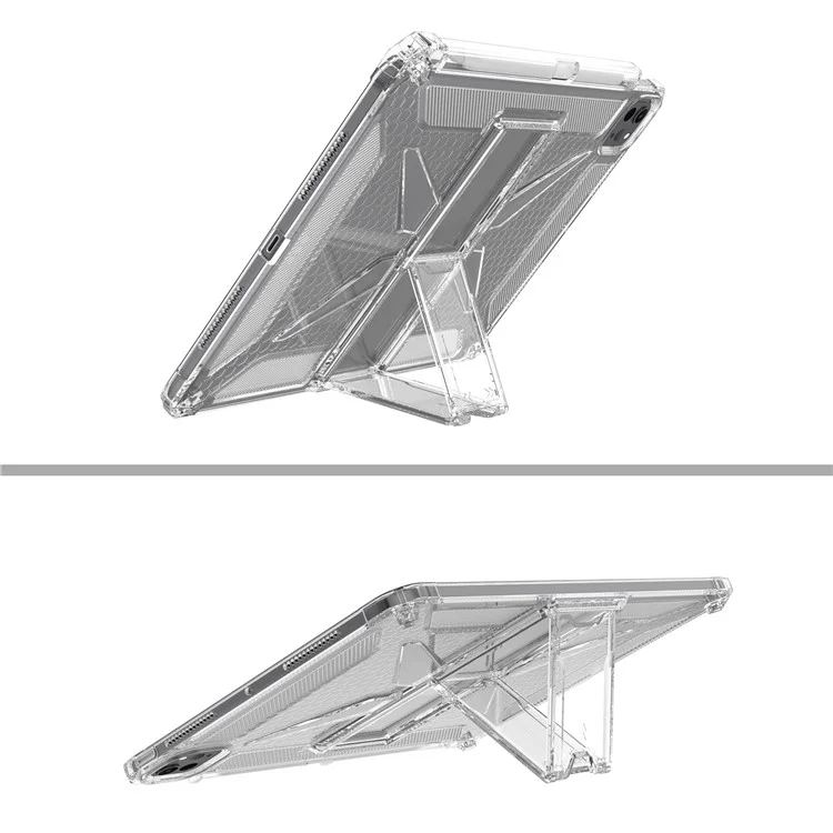 Clear Case For iPad Pro 11 (2022)  /  (2021)  /  (2020) Kickstand Shockproof TPU + PC Tablet Cover with Pen Slot