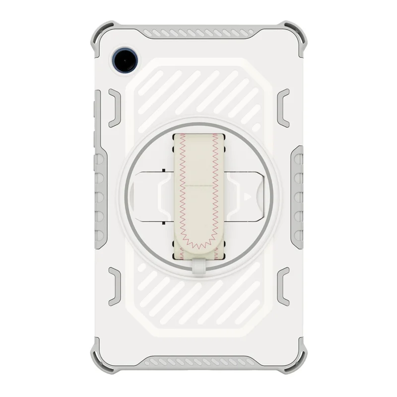 For Samsung Galaxy Tab A9 Case Kickstand PC + TPU Shockproof Tablet Cover With Hand Strap - Grey