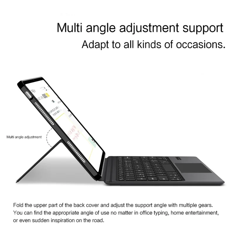 For vivo Pad SE Leather Case + Touchpad Bluetooth-Compatible Keyboard with Backlit