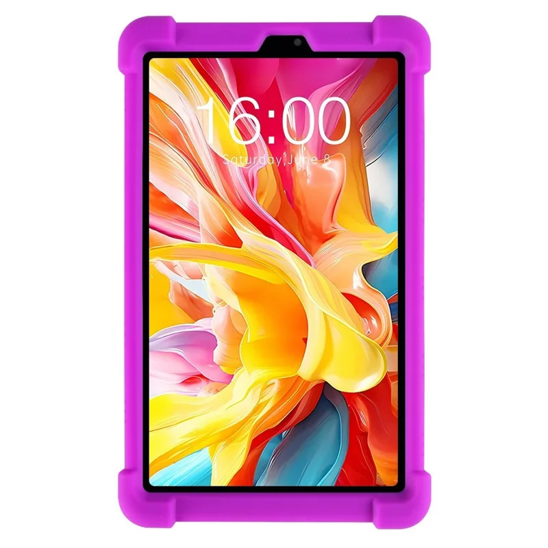 For Teclast M50 Mini Silicone Case with Kickstand Rugged Protective Cover - Purple