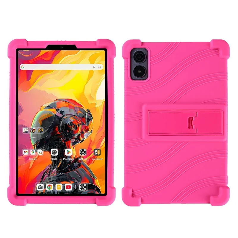 For Alldocube iPlay 70 mini Ultra Silicone Case with Kickstand Rugged Protective Cover - Rose