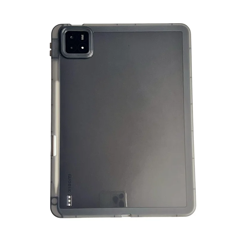 Funda para Xiaomi Pad 6S Pro 12.4 Transparente TPU Anti Caída Cubierta de Tableta con Soporte para Lápiz - Negro Transparente