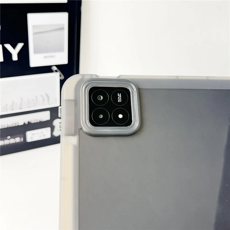 Funda para Xiaomi Pad 6S Pro 12.4 Transparente TPU Anti Caída Cubierta de Tableta con Soporte para Lápiz - Negro Transparente