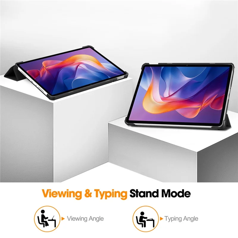 Pour Xiaomi Redmi Pad 2 Étui Anti-Chute Support en Cuir Couverture de Tablette - Noir