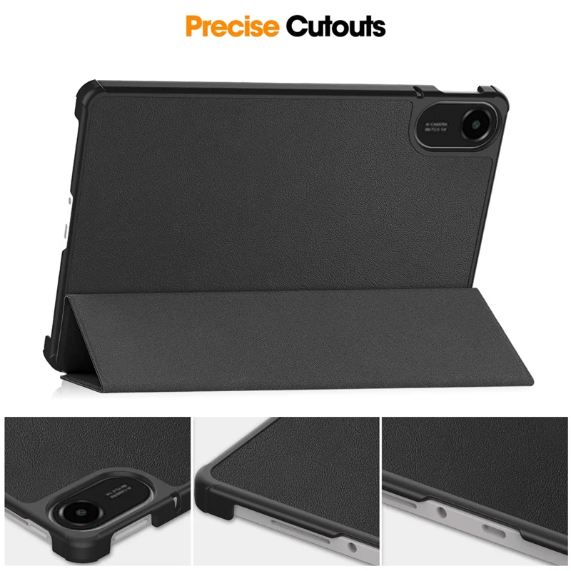 Pour Xiaomi Redmi Pad 2 Étui Anti-Chute Support en Cuir Couverture de Tablette - Noir