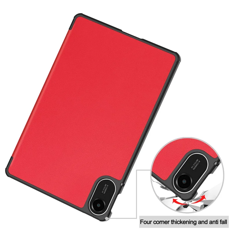 For Xiaomi Redmi Pad 2 Case Anti-Drop Leather Stand Tablet Cover - Red
