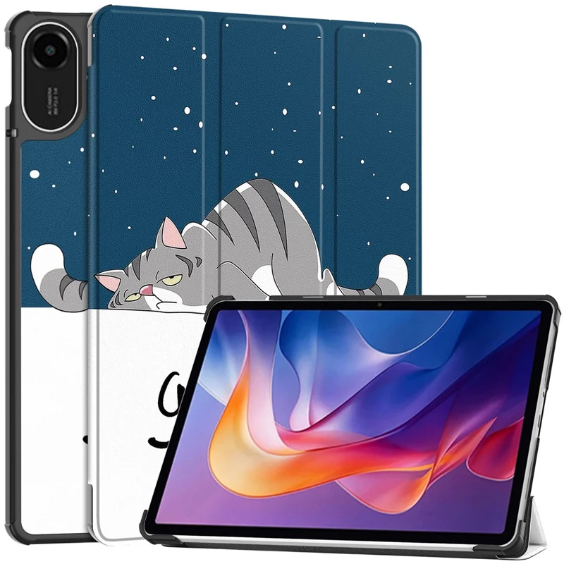 Capa para Tablet Xiaomi Redmi Pad 2 com Estampa de Gato - Couro com Suporte