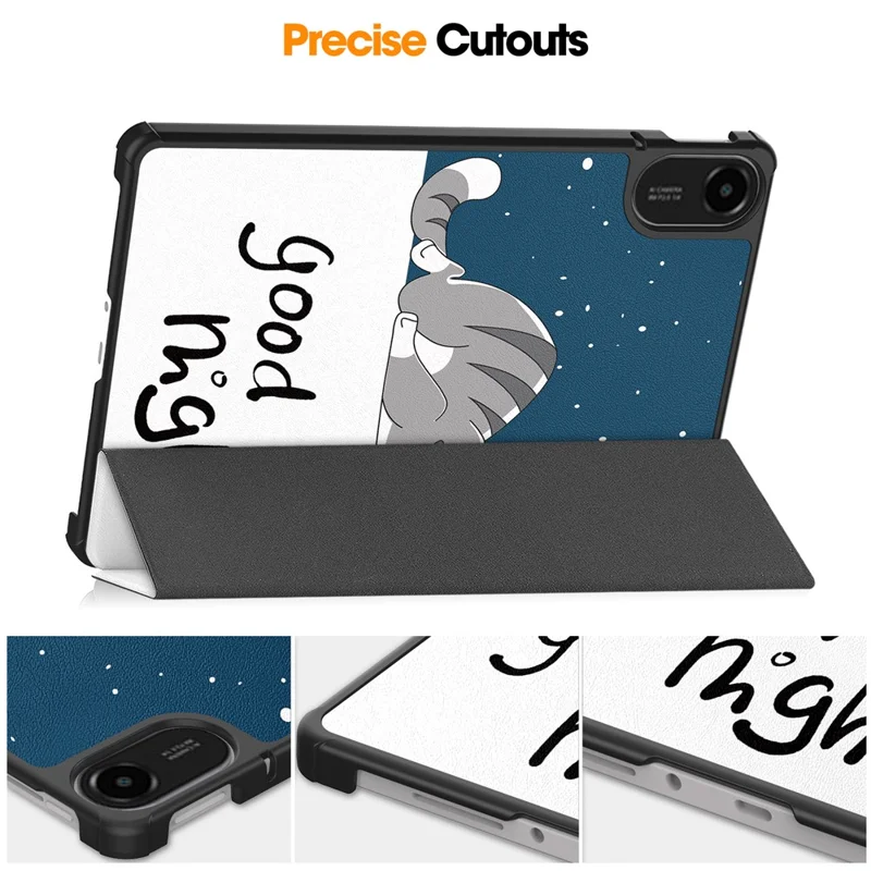 Capa para Tablet Xiaomi Redmi Pad 2 com Estampa de Gato - Couro com Suporte