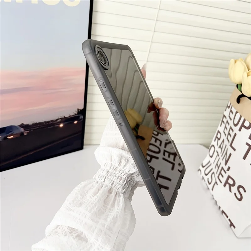 Для чехла для планшета Samsung Galaxy Tab A9 Clear TPU Anti Drop с держателем для карандаша - прозрачный фиолетовый