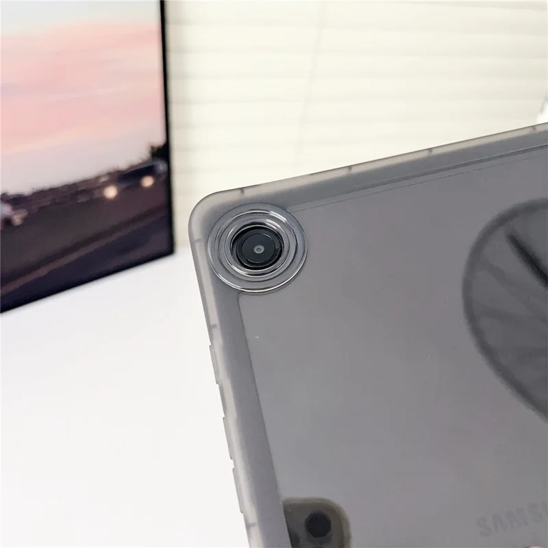 Для чехла для планшета Samsung Galaxy Tab A9 Clear TPU Anti Drop с держателем для карандаша - прозрачный фиолетовый