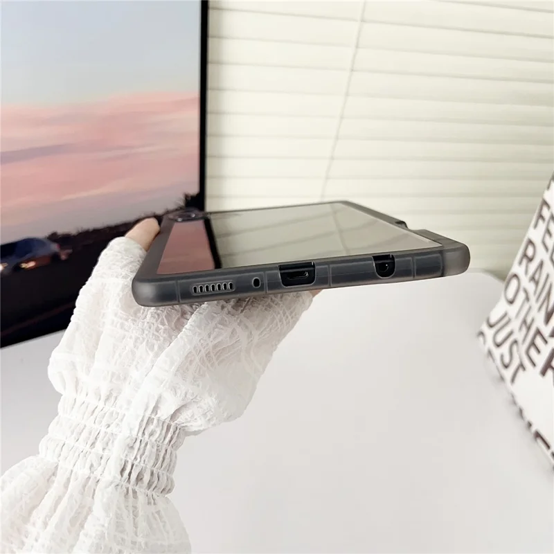 Для чехла для планшета Samsung Galaxy Tab A9 Clear TPU Anti Drop с держателем для карандаша - прозрачный фиолетовый