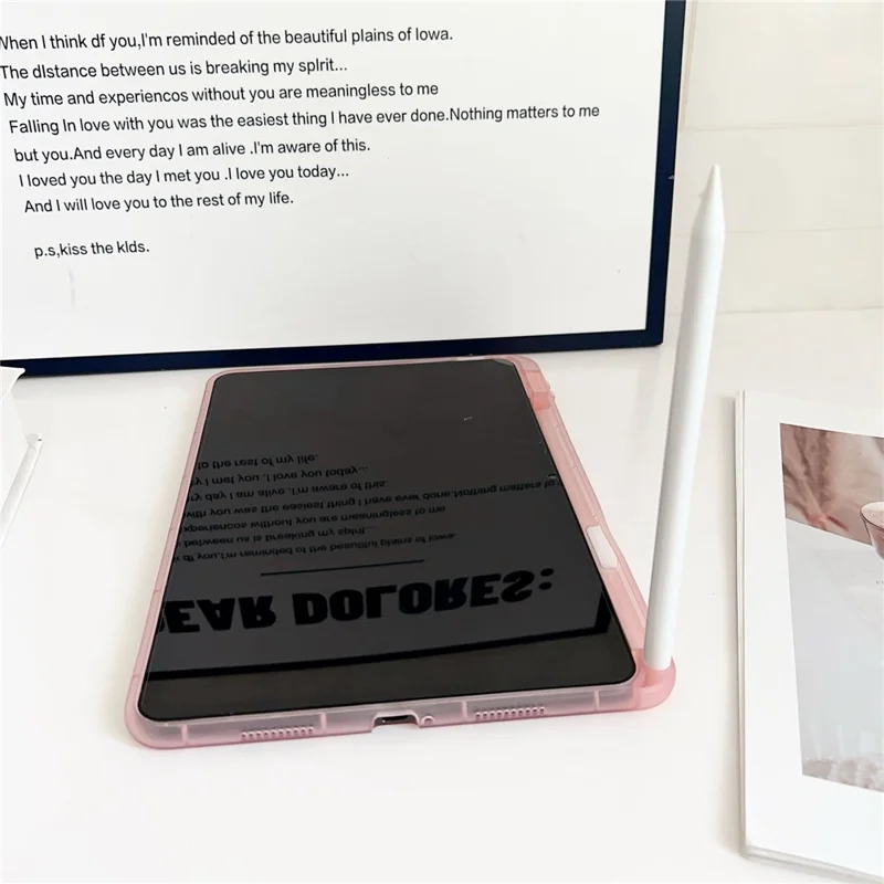 Per Xiaomi Pad 6 / Pad 6 Pro Custodia Trasparente TPU Anti Caduta Copertura Tablet con Portapenna - Rosa Trasparente