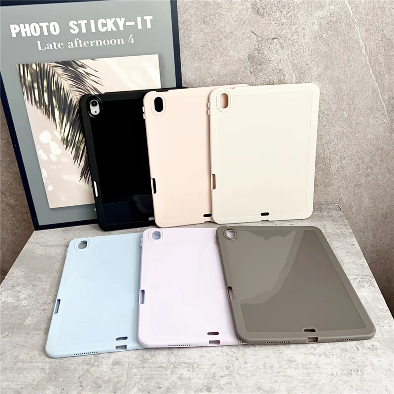 Tablet Case For iPad Air 11 (2025) / (2024) / Air (2022) /  (2020) / Pro 11-inch (2018) , Solid Color TPU Cover with Pencil Holder - Purple