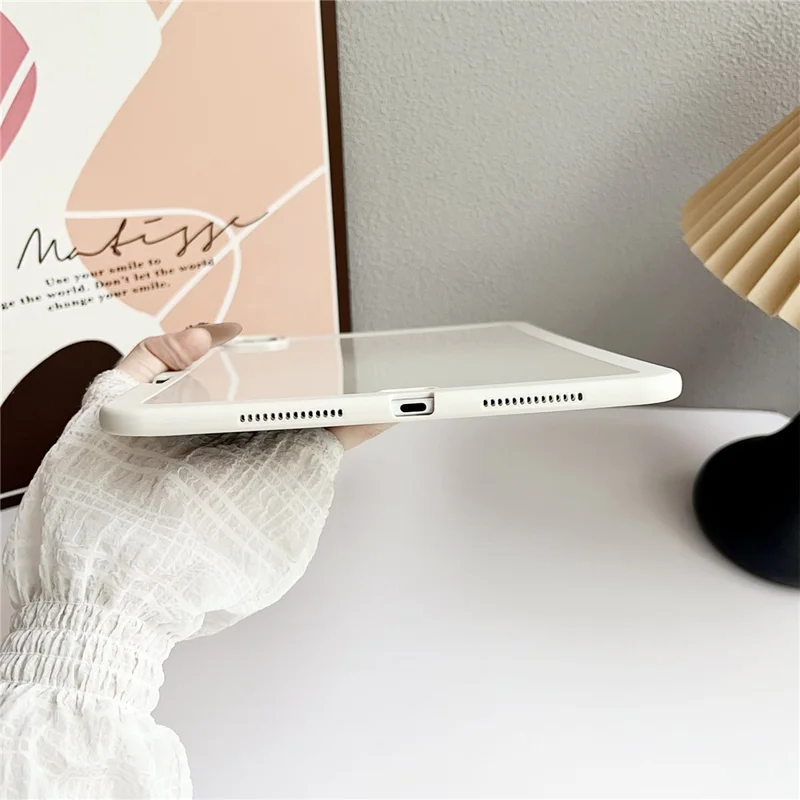 For iPad Pro 11 (2025) / 11 (2024) Case Solid Color TPU Tablet Cover with Pencil Holder - Pink