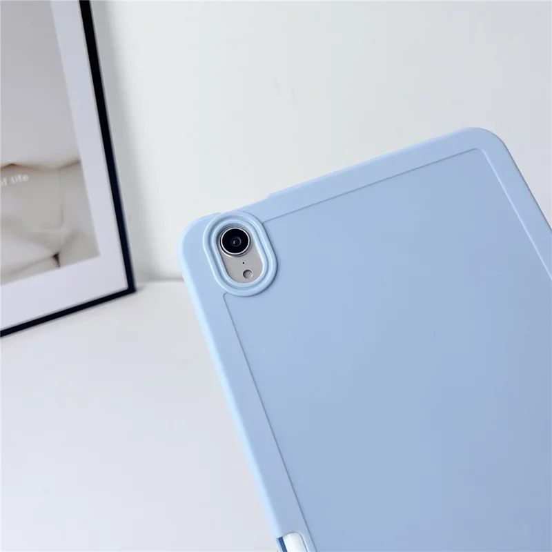 For iPad mini (2024) / (2021) Case Solid Color TPU Tablet Cover with Pencil Holder - White