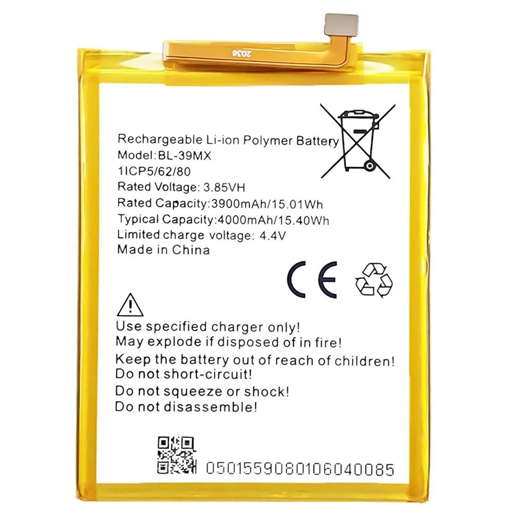 For Infinix S5 Pro / S5 Pro (48+40) / S5 Pro (16+32) 3.85V 3900mAh Li-ion Polymer Battery Assembly Part (Encode: BL-39MX) (without Logo)