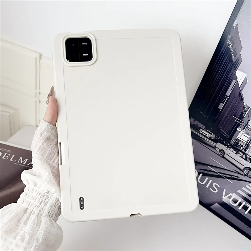 Capa para Xiaomi Pad 6 / Pad 6 Pro em Cor Sólida TPU com Suporte para Caneta - Branco