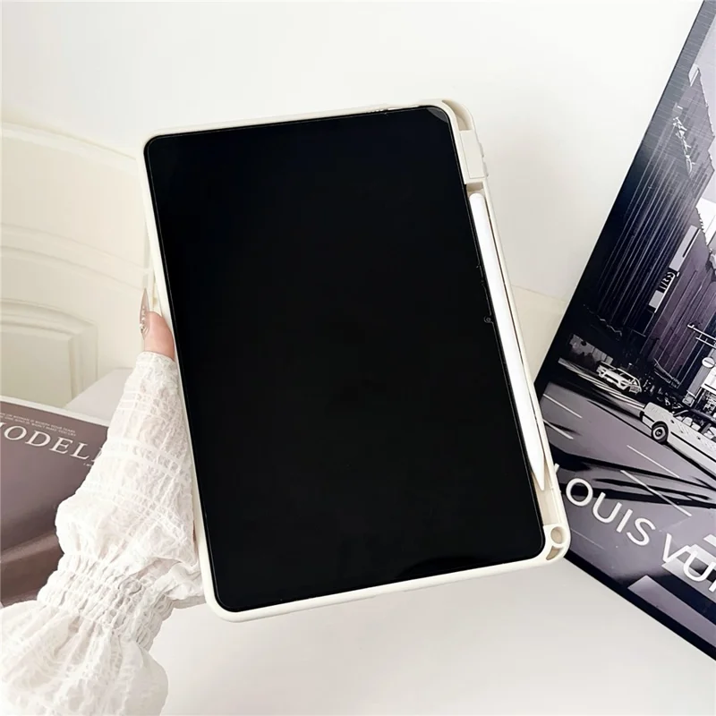 Capa para Xiaomi Pad 6 / Pad 6 Pro em Cor Sólida TPU com Suporte para Caneta - Branco