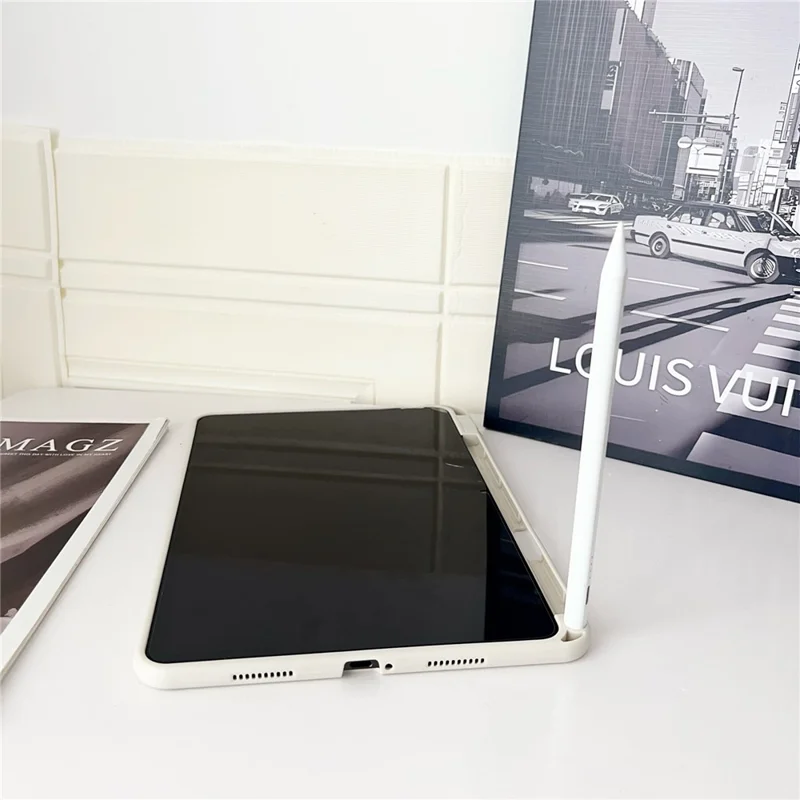 Capa para Xiaomi Pad 6 / Pad 6 Pro em Cor Sólida TPU com Suporte para Caneta - Branco