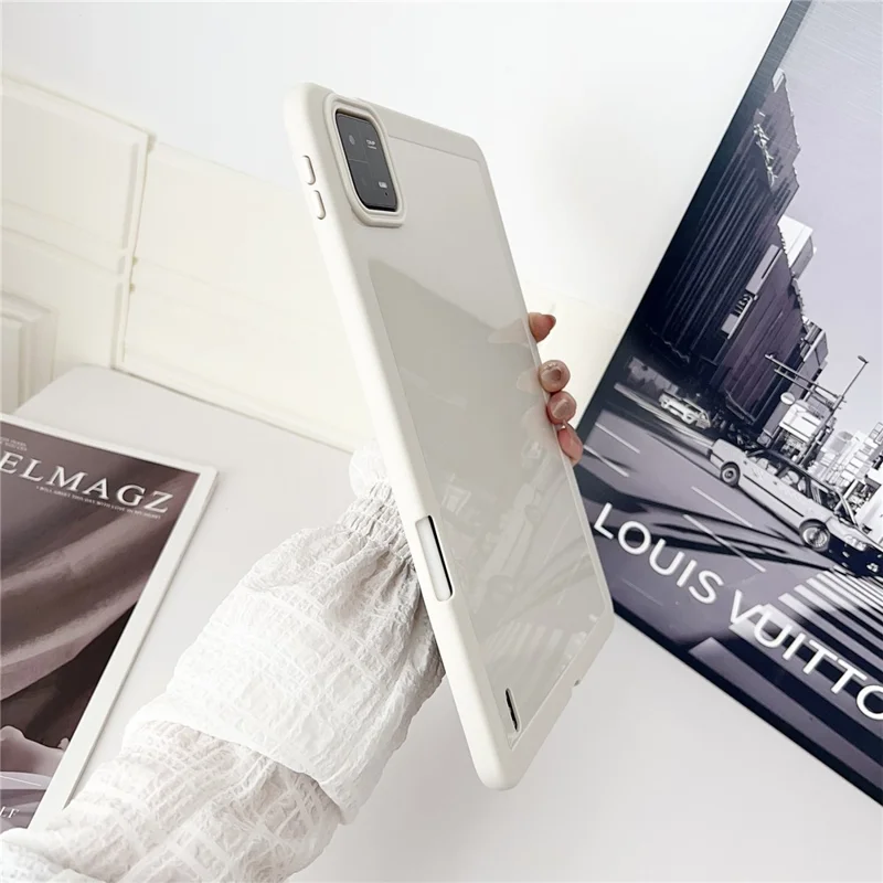 Capa para Xiaomi Pad 6 / Pad 6 Pro em Cor Sólida TPU com Suporte para Caneta - Branco