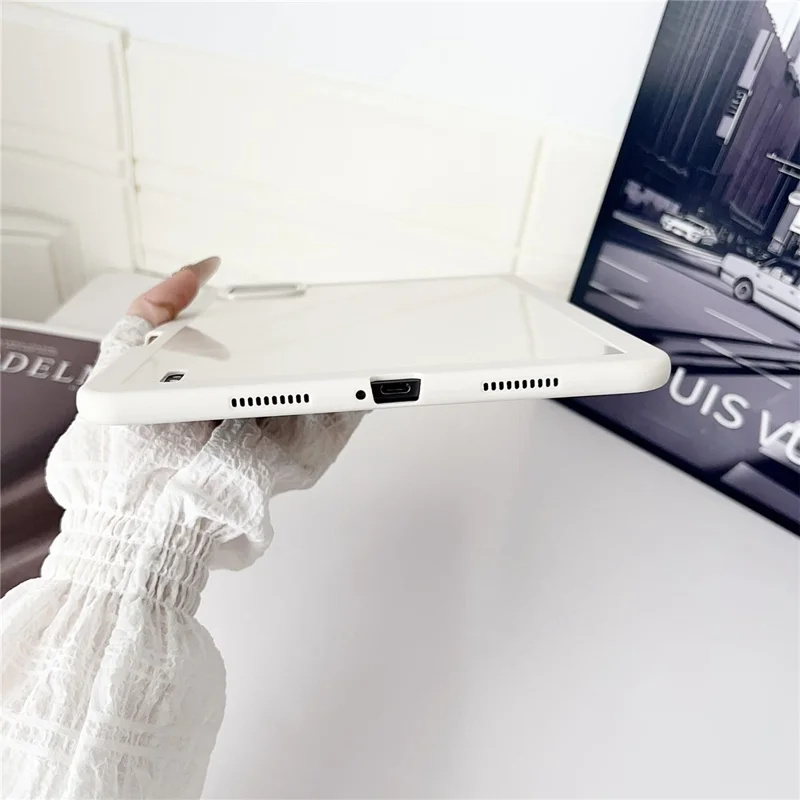 Capa para Xiaomi Pad 6 / Pad 6 Pro em Cor Sólida TPU com Suporte para Caneta - Branco