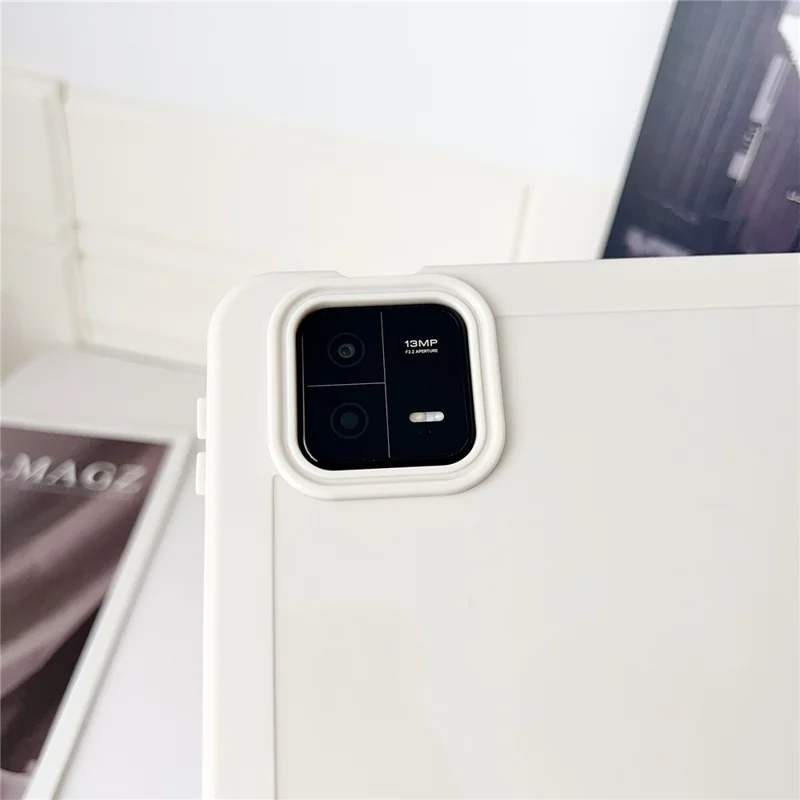 Capa para Xiaomi Pad 6 / Pad 6 Pro em Cor Sólida TPU com Suporte para Caneta - Branco
