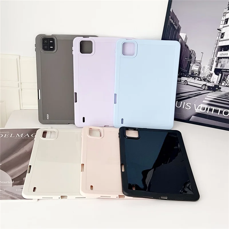 Capa para Xiaomi Pad 6 / Pad 6 Pro em Cor Sólida TPU com Suporte para Caneta - Branco