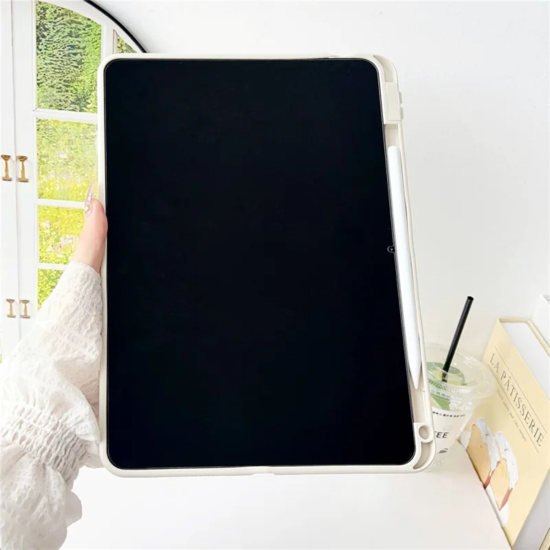 Funda para Xiaomi Pad 6S Pro 12.4 de Color Sólido con Soporte para Lápiz - Blanco