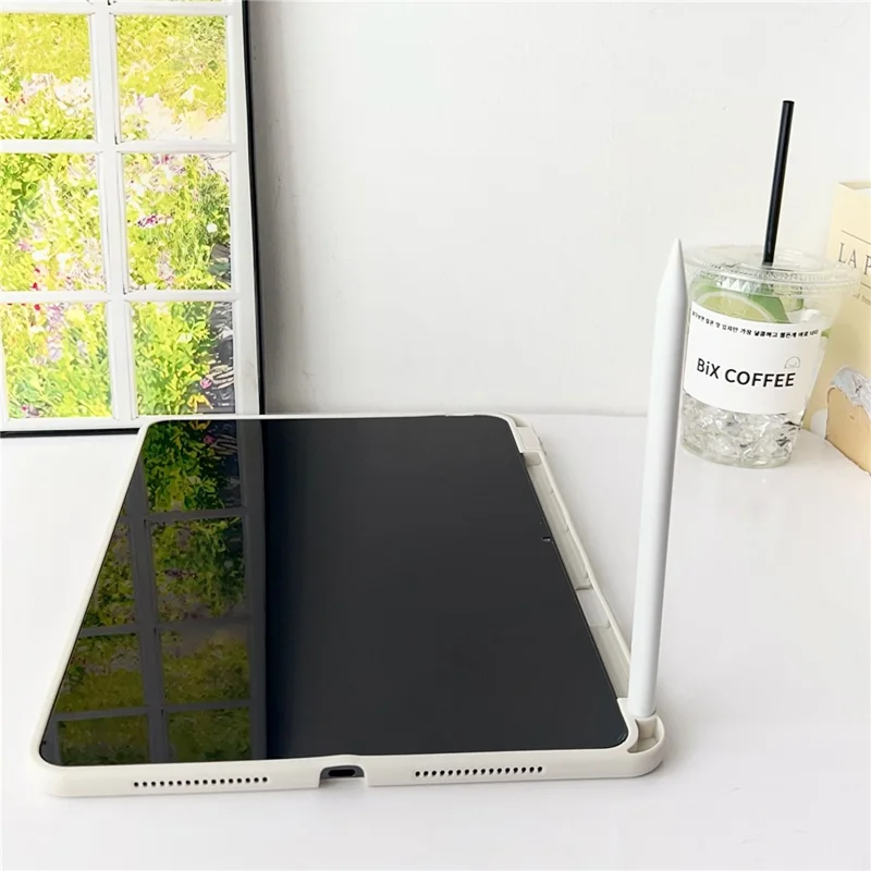 Funda para Xiaomi Pad 6S Pro 12.4 de Color Sólido con Soporte para Lápiz - Blanco